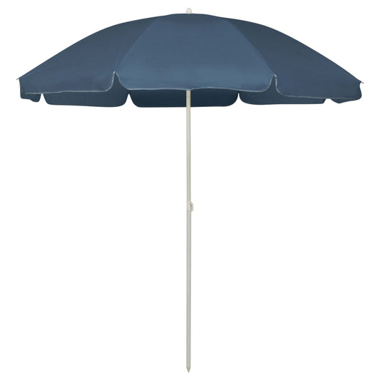 vidaXL Beach Parasol | Blue | Polyester | Medium | Tiltable | Beach Parasol