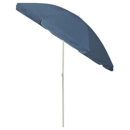 vidaXL Beach Parasol | Blue | Polyester | Medium | Tiltable | Beach Parasol