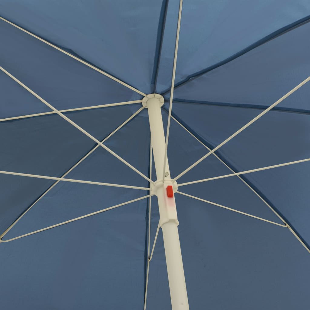 vidaXL Beach Parasol | Blue | Polyester | Medium | Tiltable | Beach Parasol