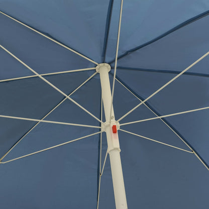 vidaXL Beach Parasol | Blue | Polyester | Medium | Tiltable | Beach Parasol