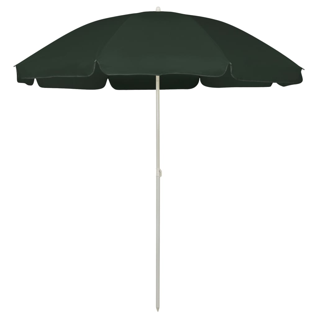 vidaXL Beach Parasol Green 240 cm