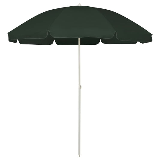 vidaXL Beach Parasol Green 240 cm