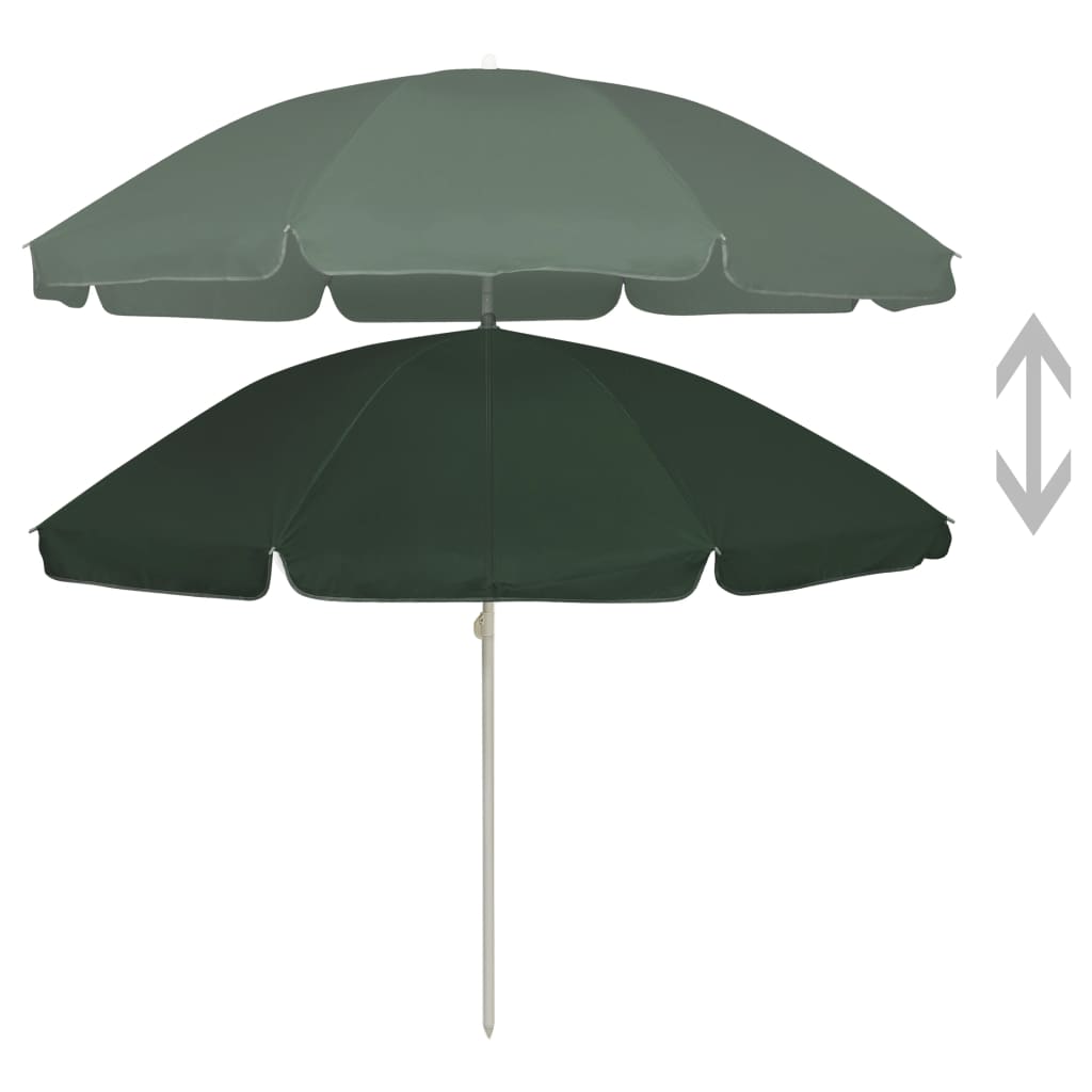 vidaXL Beach Parasol Green 240 cm