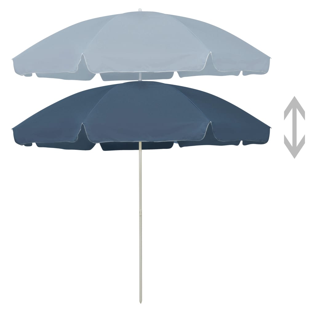 vidaXL Beach Parasol | Blue | Polyester | Large | UV-resistant materials