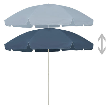 vidaXL Beach Parasol | Blue | Polyester | Large | UV-resistant materials