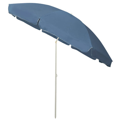 vidaXL Beach Parasol | Blue | Polyester | Large | UV-resistant materials
