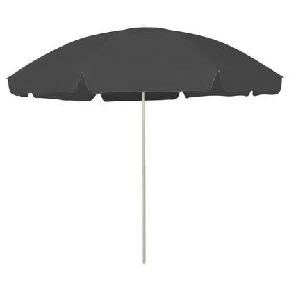 vidaXL Beach Parasol | Anthracite | Polyester | Large | Tiltable | Beach Parasol