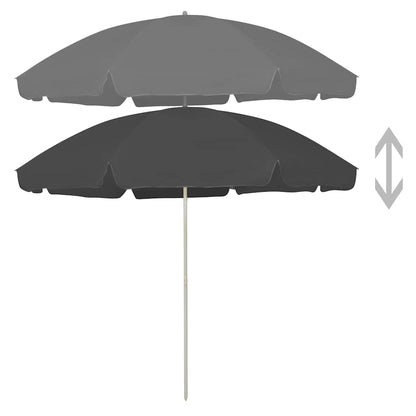 vidaXL Beach Parasol | Anthracite | Polyester | Large | Tiltable | Beach Parasol