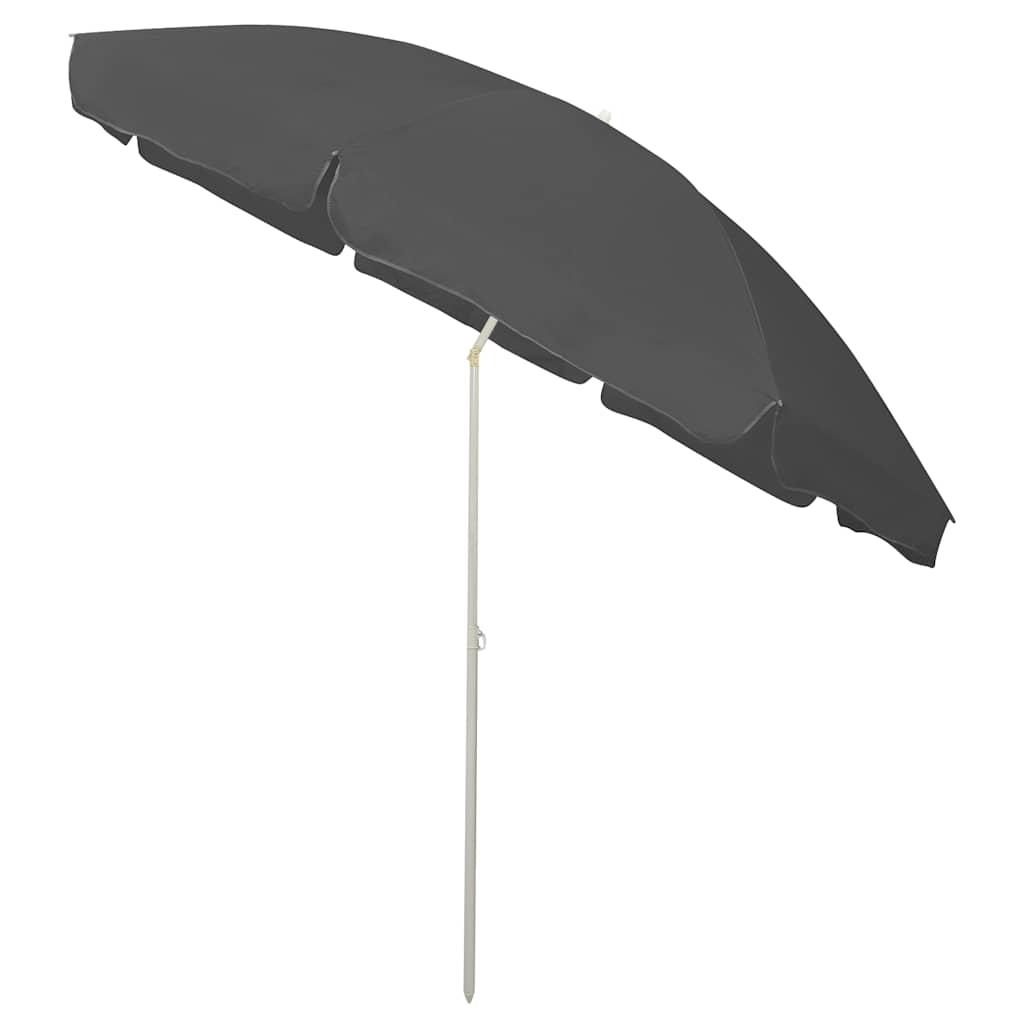 vidaXL Beach Parasol | Anthracite | Polyester | Large | Tiltable | Beach Parasol