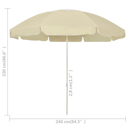 vidaXL Beach Parasol Sand Yellow 240 cm