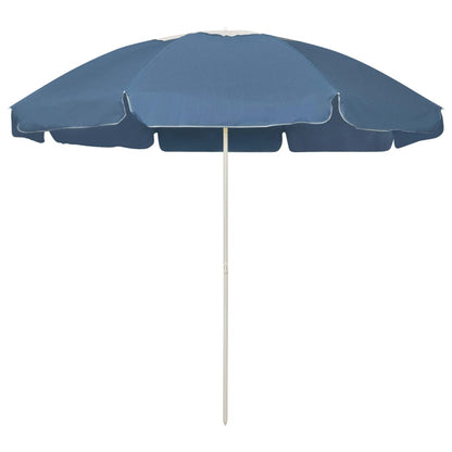 vidaXL Beach Parasol | Blue | Polyester | 240 cm diameter | Tiltable
