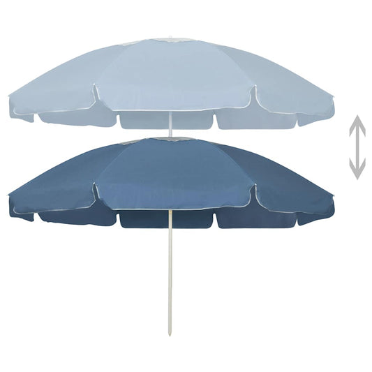 vidaXL Beach Parasol | Blue | Polyester | 240 cm diameter | Tiltable