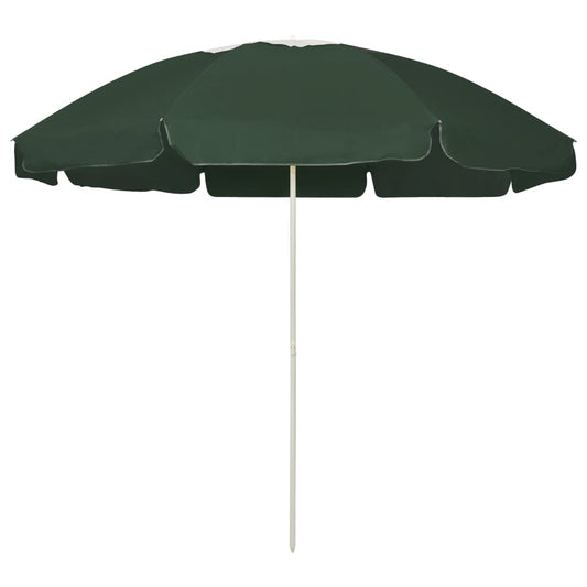 vidaXL Beach Parasol Green 240 cm