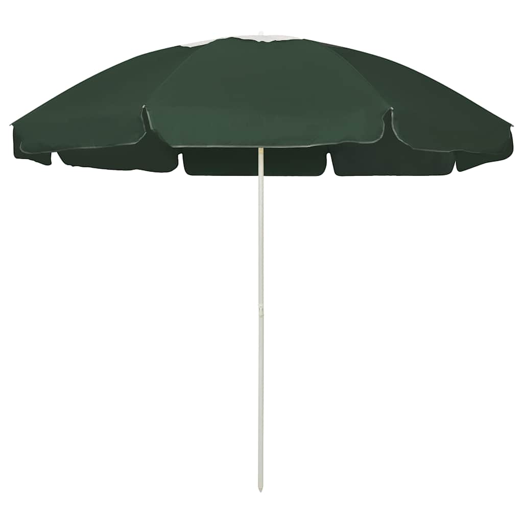 vidaXL Beach Parasol Green 240 cm