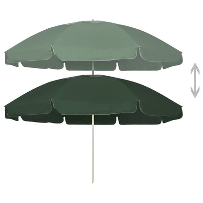 vidaXL Beach Parasol Green 240 cm