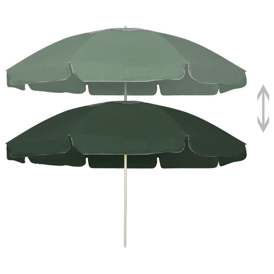 vidaXL Beach Parasol Green 240 cm