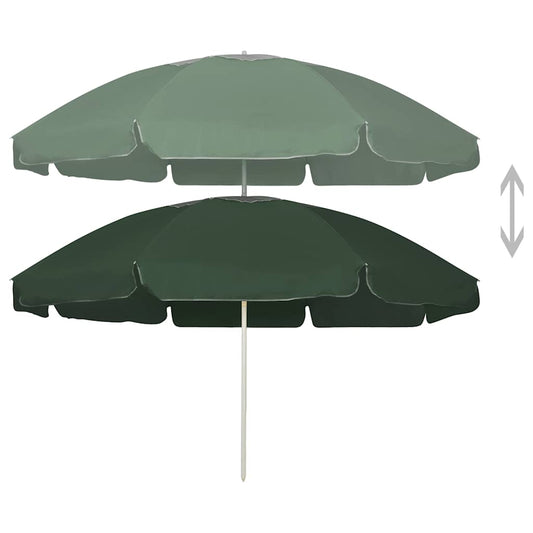 vidaXL Beach Parasol Green 240 cm