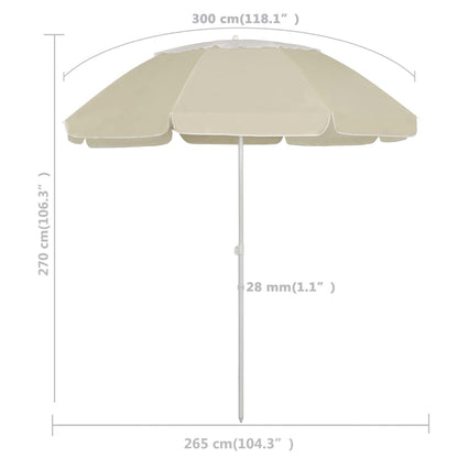 vidaXL Beach Parasol | Sand Yellow | Polyester | 300 cm | Tiltable