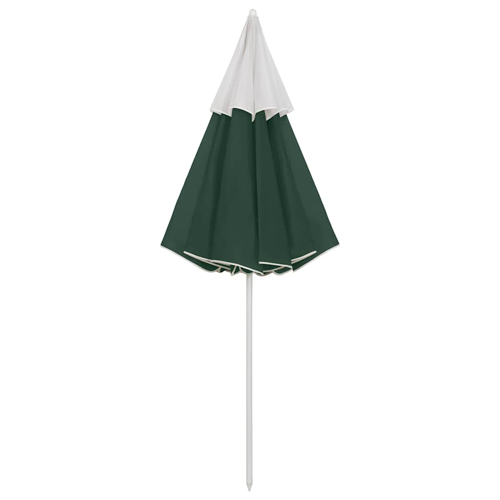 vidaXL Beach Parasol | Green | Polyester | 300 cm | Tiltable | Beach Parasol