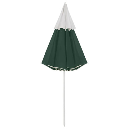 vidaXL Beach Parasol | Green | Polyester | 300 cm | Tiltable | Beach Parasol