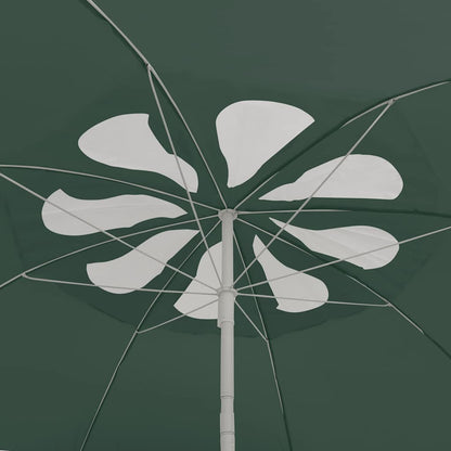 vidaXL Beach Parasol | Green | Polyester | 300 cm | Tiltable | Beach Parasol