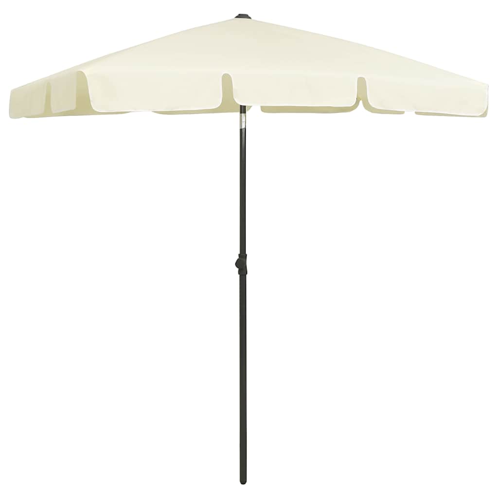 314719 vidaXL Beach Parasol Sand Yellow 180x120 cm