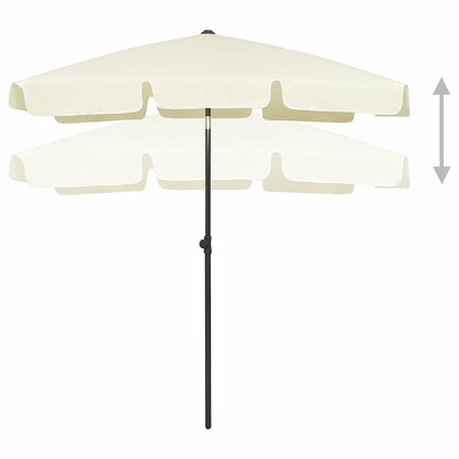 314719 vidaXL Beach Parasol Sand Yellow 180x120 cm