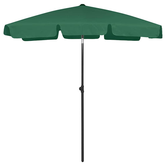 314720 vidaXL Beach Parasol Green 180x120 cm