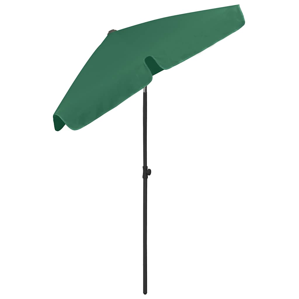 vidaXL Beach Parasol | Green | Polyester | 180x120 cm | Tiltable | Beach Parasol