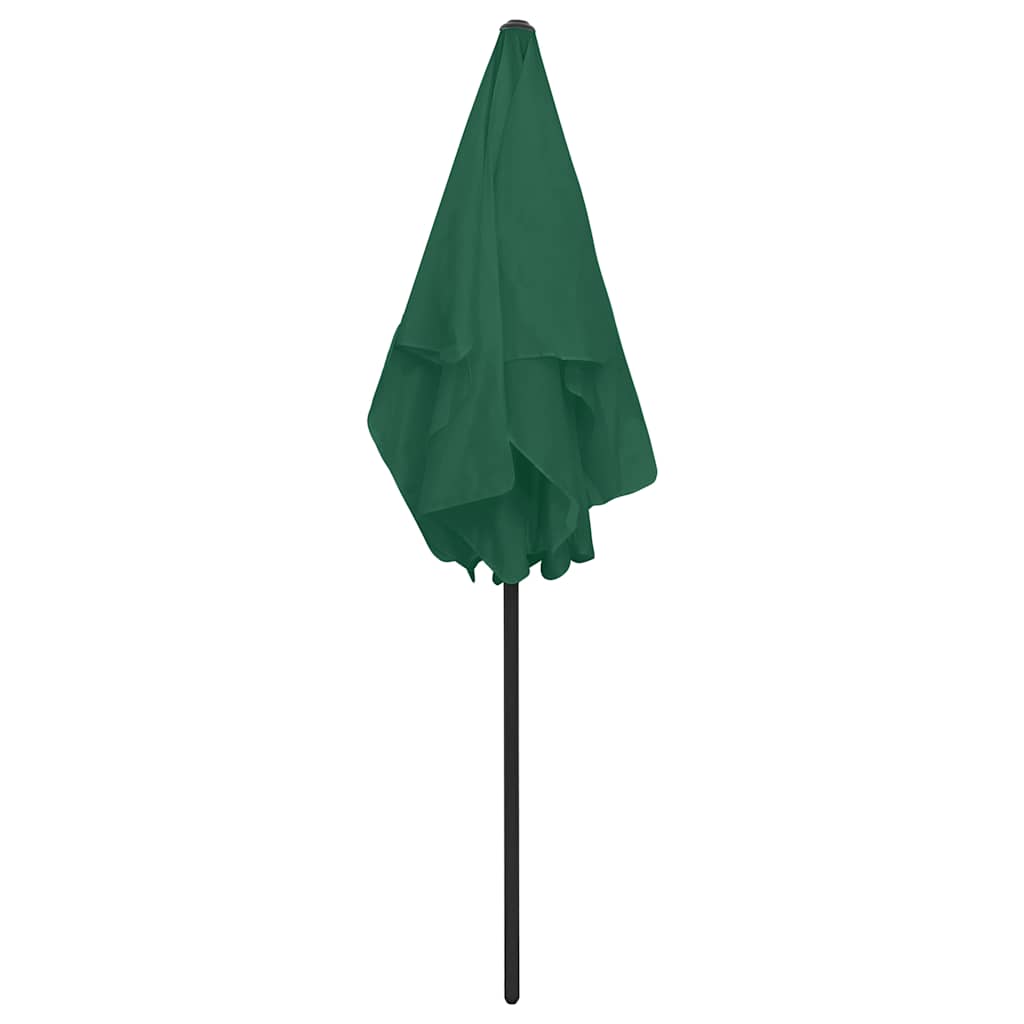 vidaXL Beach Parasol | Green | Polyester | 180x120 cm | Tiltable | Beach Parasol