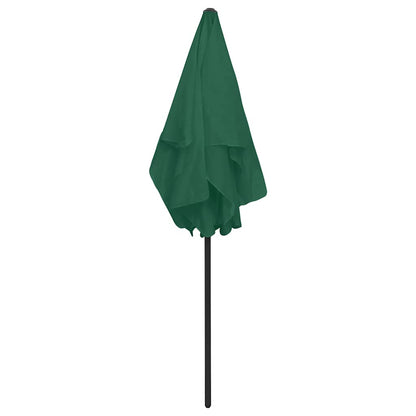 vidaXL Beach Parasol | Green | Polyester | 180x120 cm | Tiltable | Beach Parasol