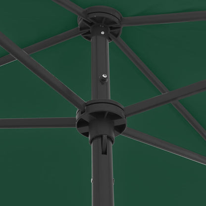 vidaXL Beach Parasol | Green | Polyester | 180x120 cm | Tiltable | Beach Parasol