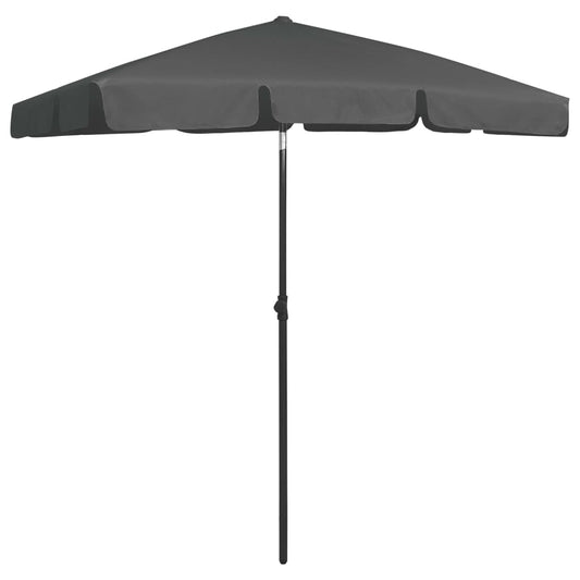 vidaXL Beach Parasol | Anthracite | Polyester | 180cm x 120cm