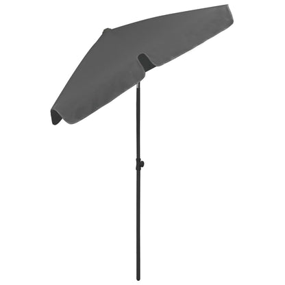 vidaXL Beach Parasol | Anthracite | Polyester | 180cm x 120cm