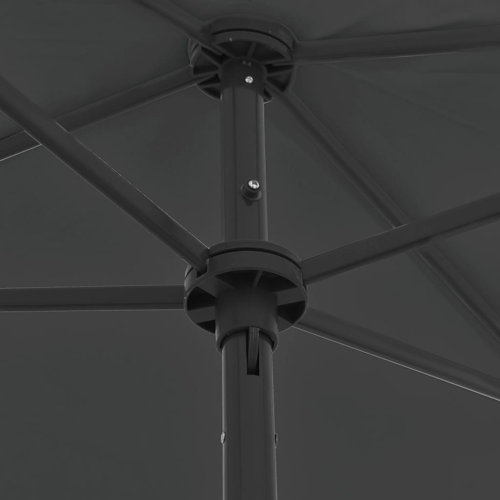 vidaXL Beach Parasol | Anthracite | Polyester | 180cm x 120cm