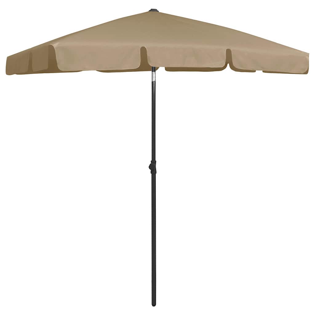 314722 vidaXL Beach Parasol Taupe 180x120 cm