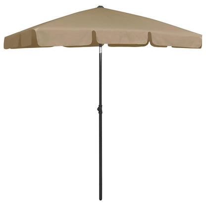 314722 vidaXL Beach Parasol Taupe 180x120 cm