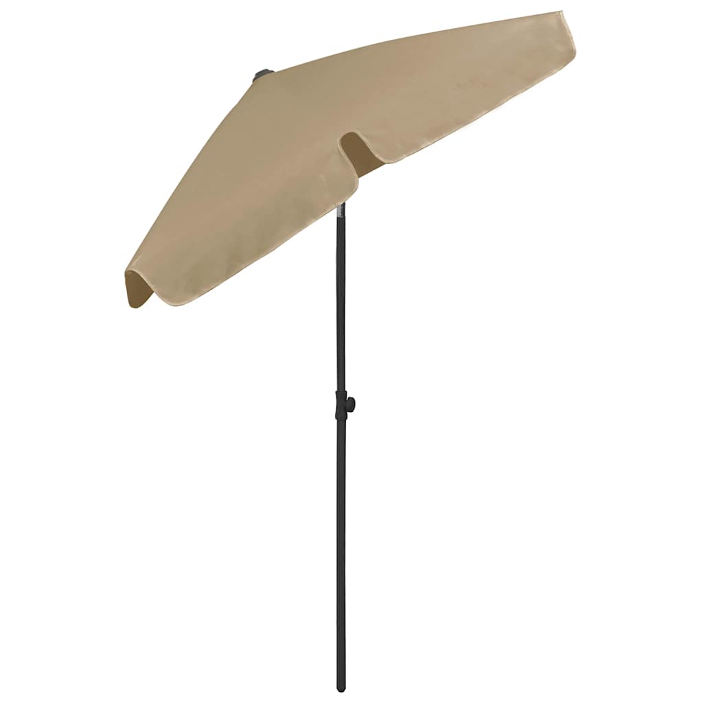 314722 vidaXL Beach Parasol Taupe 180x120 cm