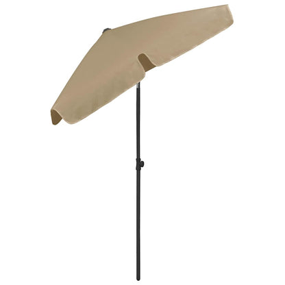 314722 vidaXL Beach Parasol Taupe 180x120 cm