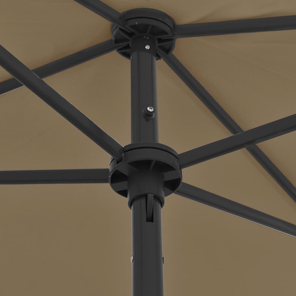 314722 vidaXL Beach Parasol Taupe 180x120 cm