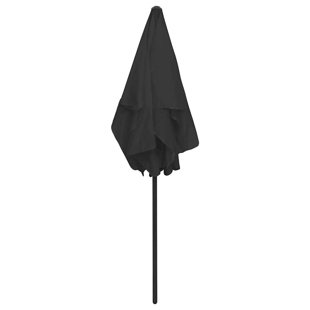 vidaXL Beach Parasol | Black | Polyester | Medium | Tiltable | Beach Parasol