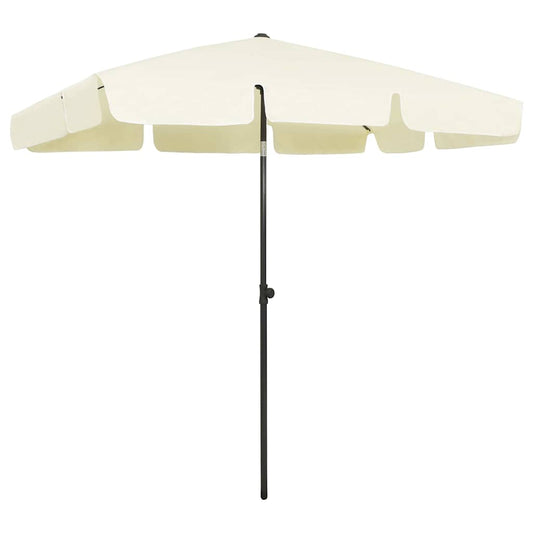 314727 vidaXL Beach Parasol Sand Yellow 200x125 cm