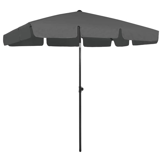 314729 vidaXL Beach Parasol Anthracite 200x125 cm