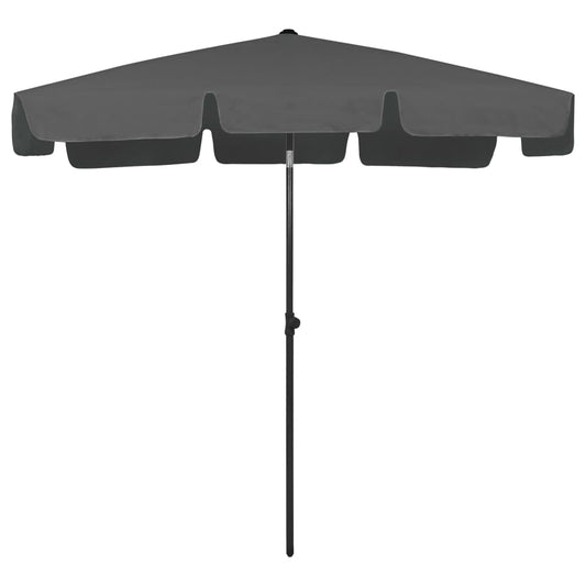 vidaXL Beach Parasol | Anthracite | Polyester | Large | UV-resistant materials