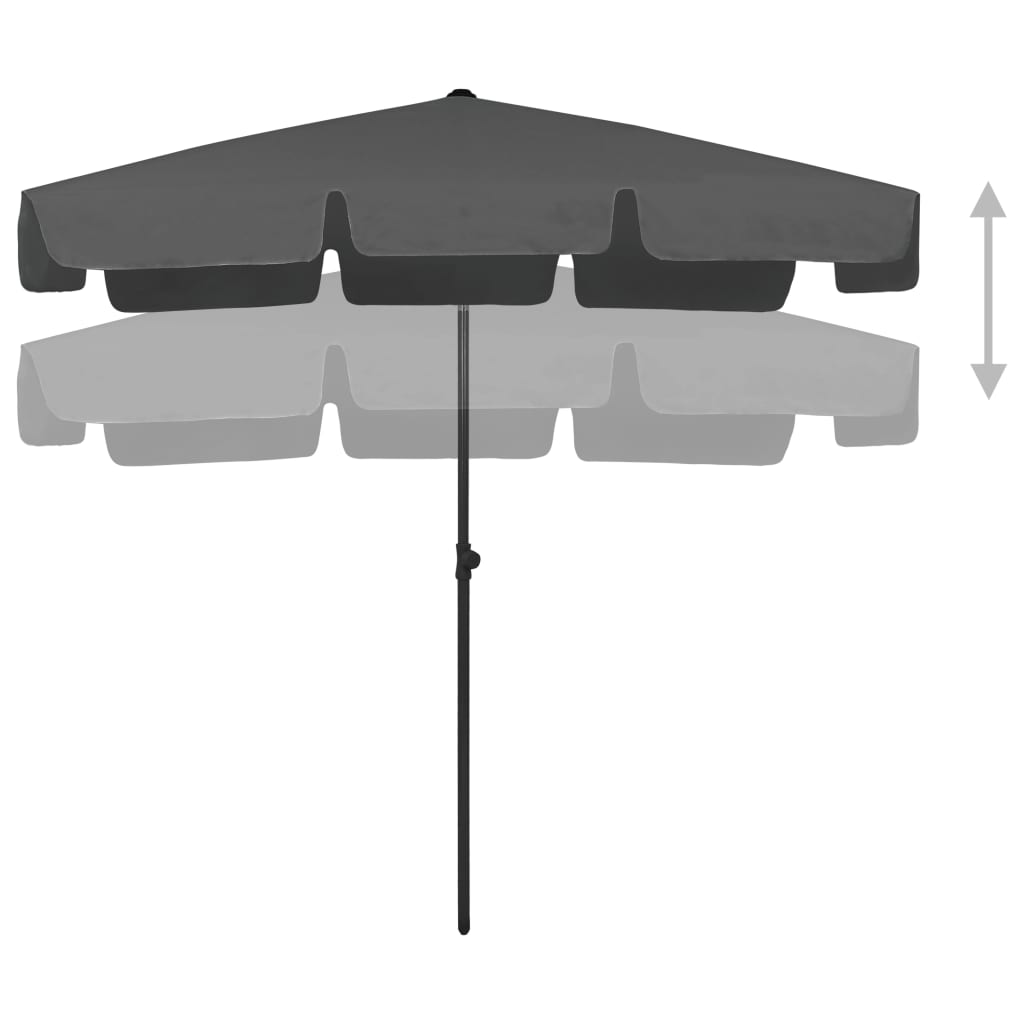 vidaXL Beach Parasol Anthracite 200x125 cm