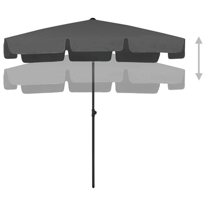 vidaXL Beach Parasol Anthracite 200x125 cm