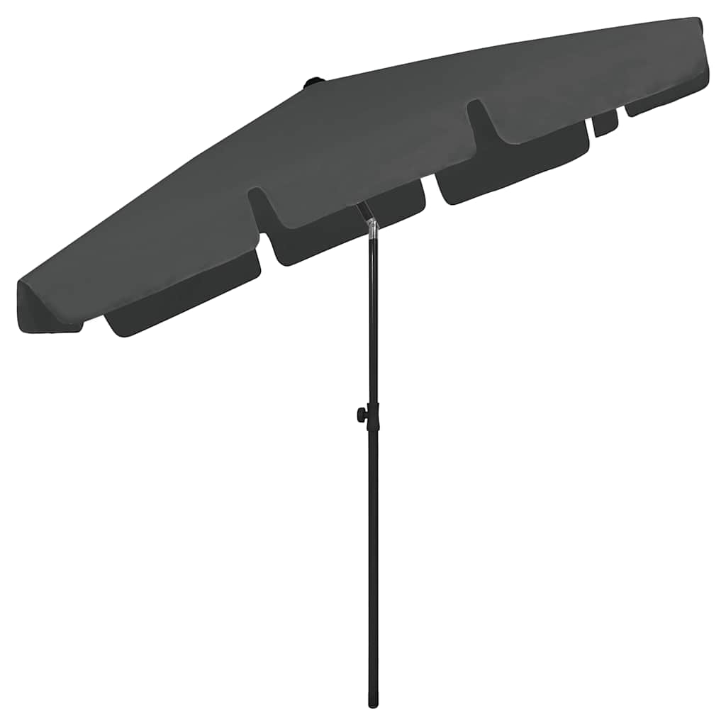 314729 vidaXL Beach Parasol Anthracite 200x125 cm