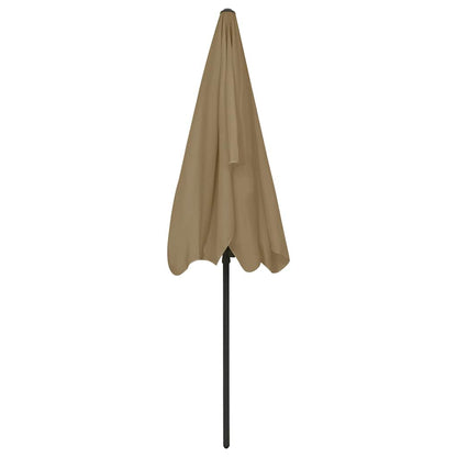 vidaXL Beach Parasol | Taupe | Polyester | 200x125 cm | Rectangular | Tiltable