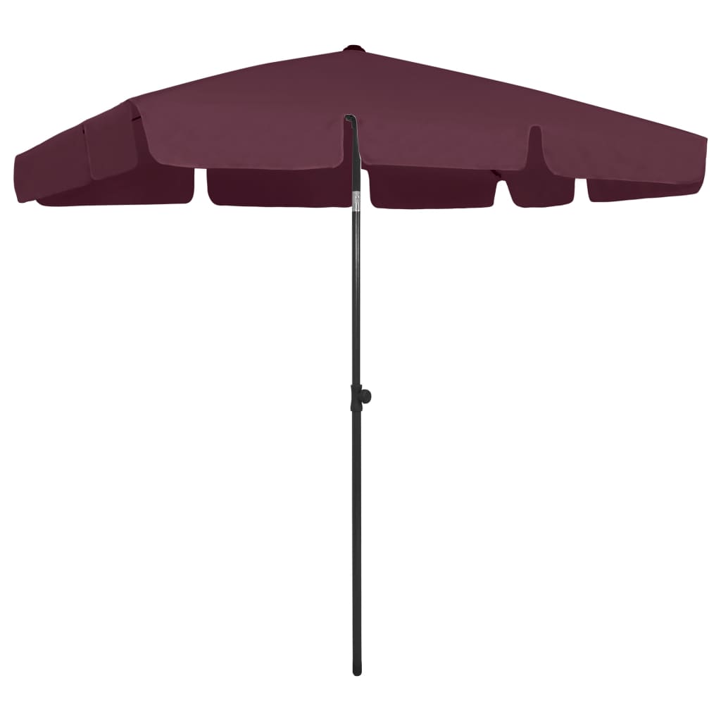 vidaXL Beach Parasol | Bordeaux red | Polyester