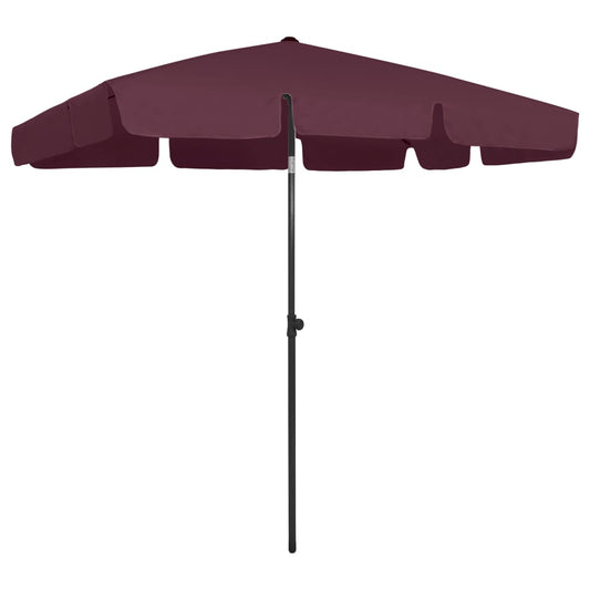 vidaXL Beach Parasol | Bordeaux red | Polyester